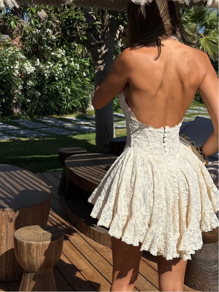 Gracy Lace Halter Dress