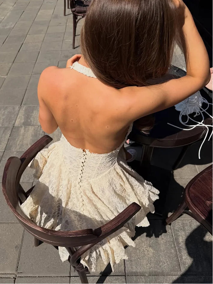 Gracy Lace Halter Dress